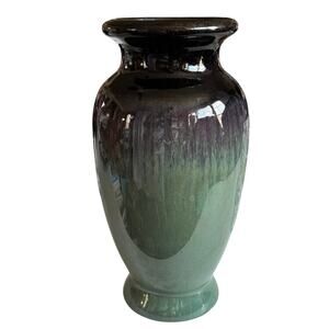 Vintage Hosley Potteries Drip Glaze Ceramic Vase Art Pottery 10 Inch